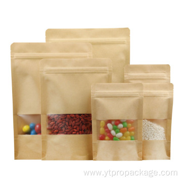 Recycle stand up ziplock biodegradable kraft paper bag